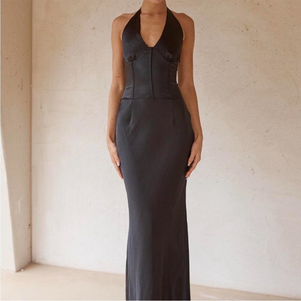 Sophisticated Black Backless Dress